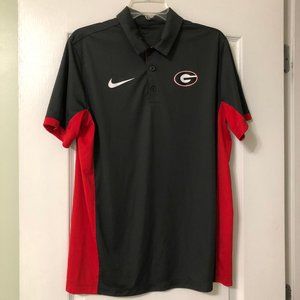 Nike Dryfit Dark Grey with Red trim Georgia Bulldogs Polo Size M